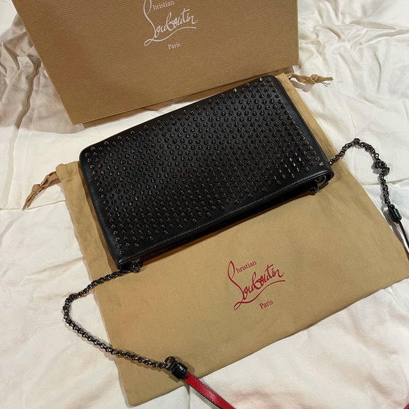 Clutch Loubiposh Spiked Black Cross Body Bag. - Picture 2 of 7